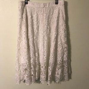 Eloquii Studio White Lace Midi Skirt